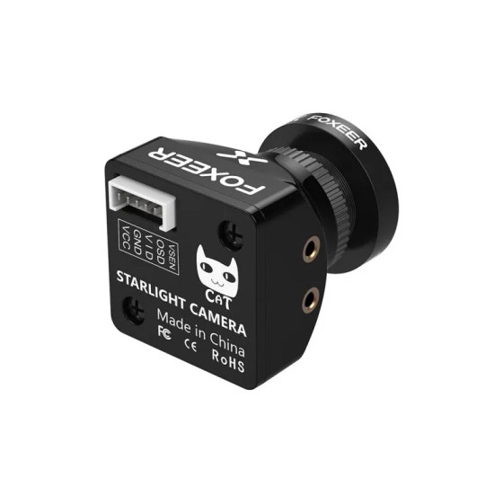 2023 News Foxeer Mini Cat 3 1200TVL 0.00001Lux StarLight FPV Camera M12 2.1mm Low Light Lens PAL/NTSC for RC Racing Drone